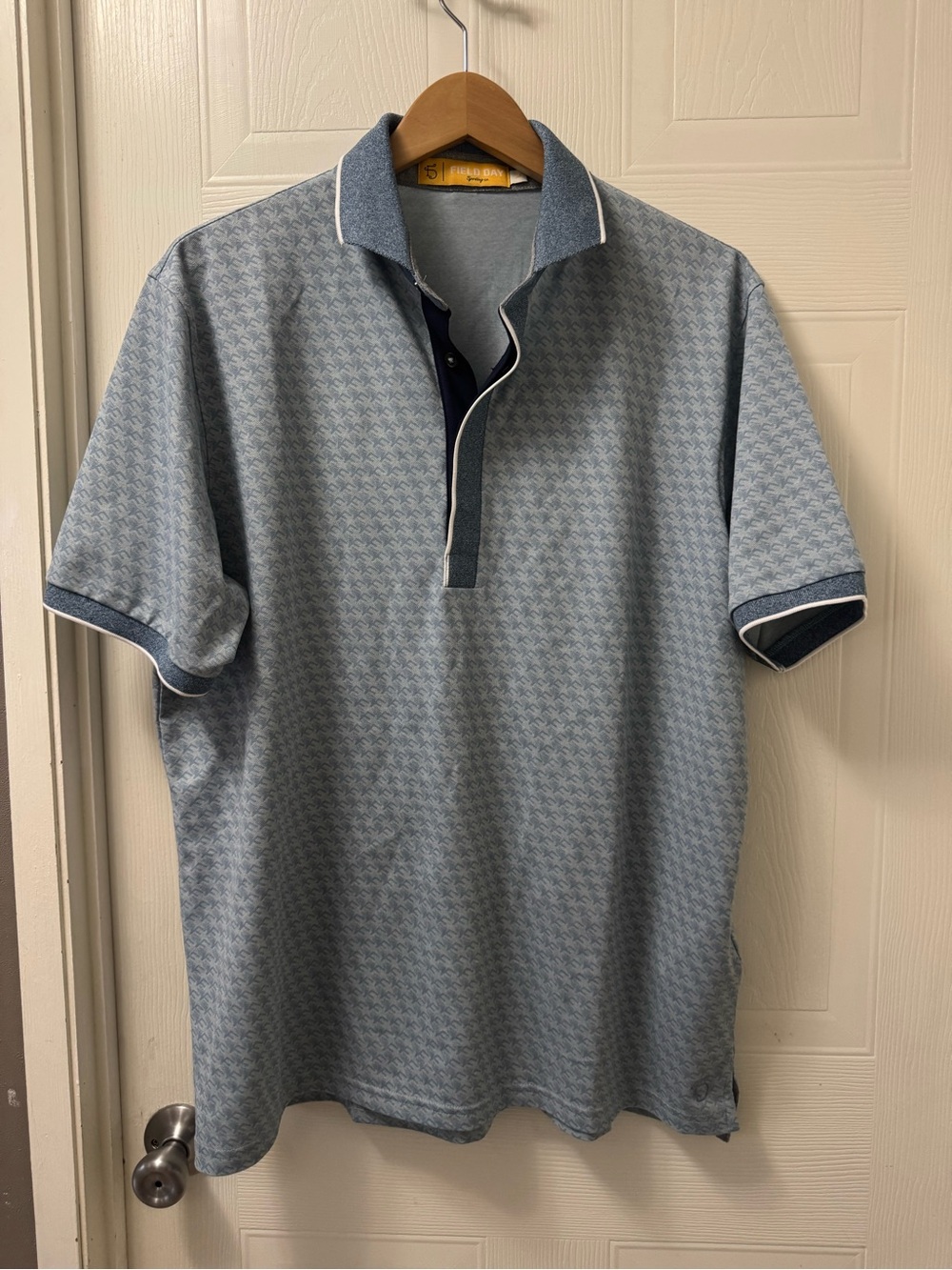 Field day men's Light Blue Polo with Navy Contrast Trim